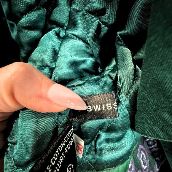 ✨ Rare 1980s Hugo Boss Forest Green Quilted Trench Coat – Swiss Made – Collector - Picture 6 of 8